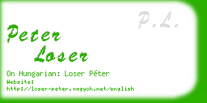peter loser business card